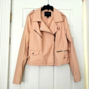 Faux Leather Salmon Women's Jacket Forever 21